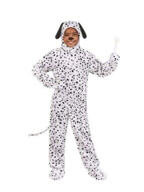 🆕 Child's Medium Black & White Polkadot Dalmatian Jumpsuit Halloween Costume